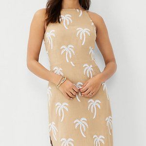 Ann Taylor summer dress (NWT) Size 6, Palm Embroidered